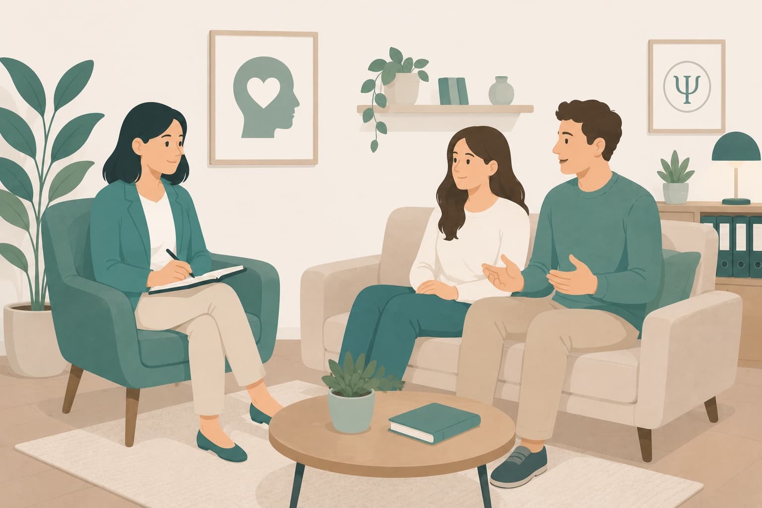 Couples Therapy Scheduling and Notes: Two Clients, One File